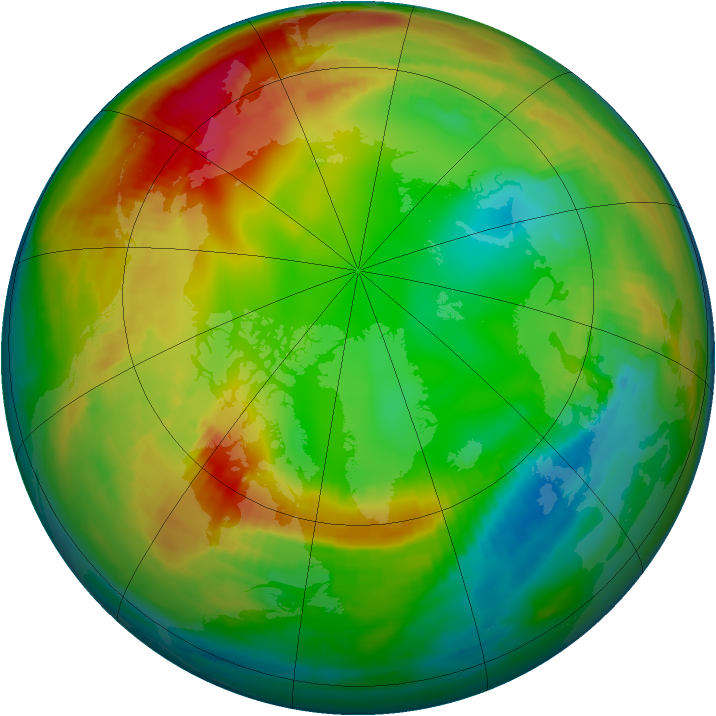 Arctic ozone map for 31 January 2000